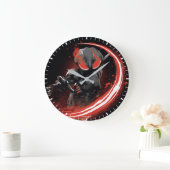 Aquaman | schwarzer Manta-rote Schlag-Grafik Große Wanduhr (Zuhause)