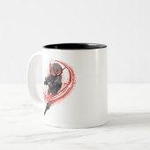 Aquaman | schwarzer Manta-rote Schlag-Grafik Zweifarbige Tasse (Vorderseite Links)