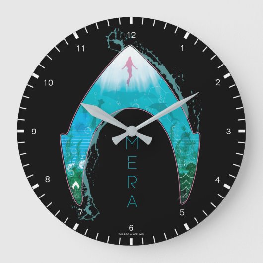 Aquaman See Through Mera Symbol Ocean Graphic Große Wanduhr (Vorderseite)