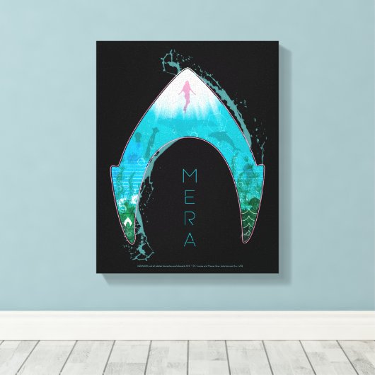 Aquaman See Through Mera Symbol Ocean Graphic Leinwanddruck (Insitu (Holzboden))