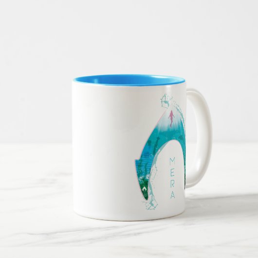 Aquaman See Through Mera Symbol Ocean Graphic Zweifarbige Tasse (VorderseiteRechts)