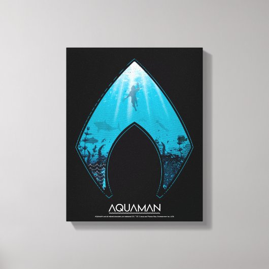 Aquaman | sehen durch Aquaman Logo-Ozean-Grafik Leinwanddruck (Vorderseite)