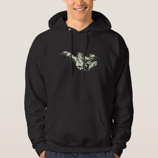 Aquaman Soars BW Hoodie (Vorderseite)