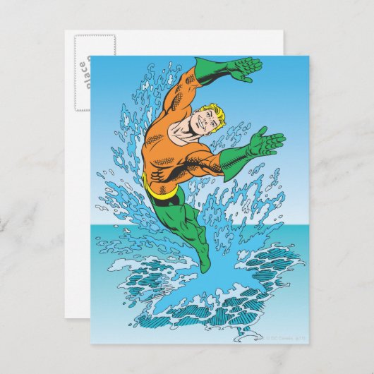 Aquaman springt aus dem Meer Postkarte (Vorne/Hinten)