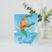 Aquaman springt aus dem Meer Postkarte (Stehend Vorderseite)