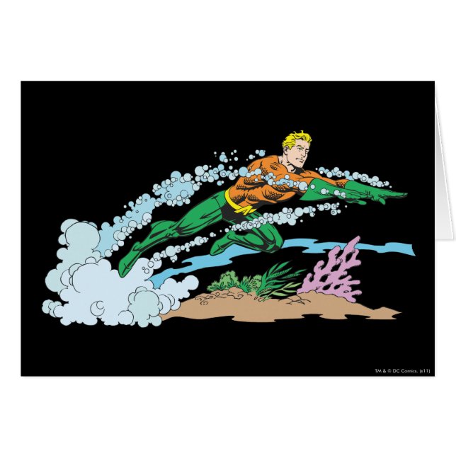 Aquaman springt über Korallen (Vorderseite (Horizontal))