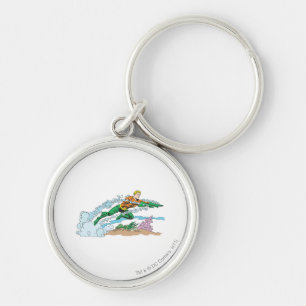 Aquaman springt über Korallen hinweg Schlüsselanhänger