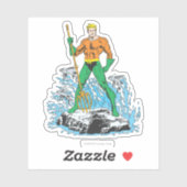 Aquaman steht mit Pitchfork Aufkleber (Blatt)