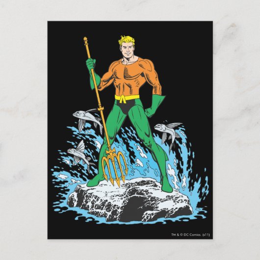 Aquaman steht mit Pitchfork Postkarte (Vorderseite)