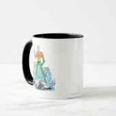 Aquaman steht mit Pitchfork Tasse (Vorderseite Links)