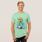 Aquaman steht mit Pitchfork Tri-Blend Shirt (Vorderseite voll)