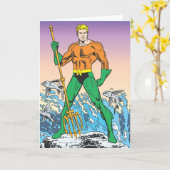 Aquaman steht mit Spear Karte (Gelbe Blume)