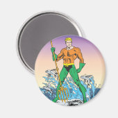 Aquaman steht mit Spear Magnet (Vorderseite/Rückseite)