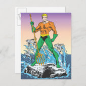Aquaman steht mit Spear Postkarte (Vorne/Hinten)