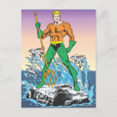 Aquaman steht mit Spear Postkarte (Vorderseite)