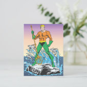 Aquaman steht mit Spear Postkarte (Stehend Vorderseite)