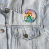 Aquaman steht mit Speer Button (Beispiel)