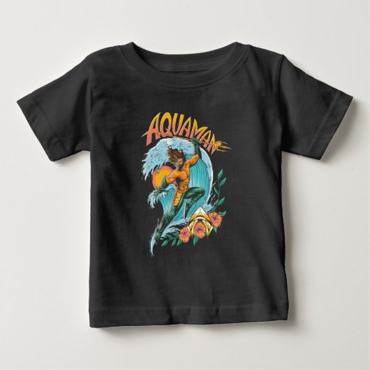 Aquaman und Trident Rising Surf Graphic Baby T-shirt (Vorderseite)