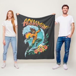 Aquaman und Trident Rising Surf Graphic Fleecedecke