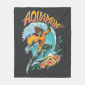 Aquaman und Trident Rising Surf Graphic Fleecedecke (Vorderseite)