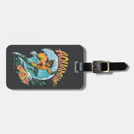 Aquaman und Trident Rising Surf Graphic Gepäckanhänger (Vorderseite horizontal)