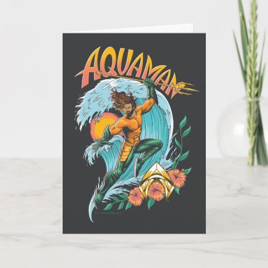 Aquaman und Trident Rising Surf Graphic Karte (Vorderseite)