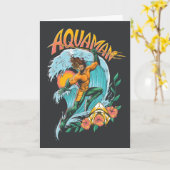 Aquaman und Trident Rising Surf Graphic Karte (Gelbe Blume)
