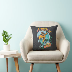 Aquaman und Trident Rising Surf Graphic Kissen