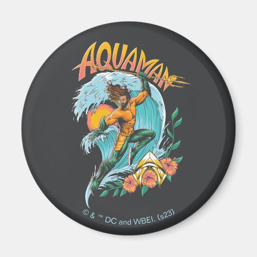 Aquaman und Trident Rising Surf Graphic Magnet (Vorne)