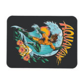Aquaman und Trident Rising Surf Graphic Magnet (Horizontal)