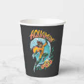 Aquaman und Trident Rising Surf Graphic Pappbecher (Rückseite)