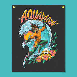 Aquaman und Trident Rising Surf Graphic Poster