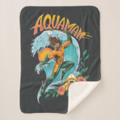 Aquaman und Trident Rising Surf Graphic Sherpadecke (Vorderseite)