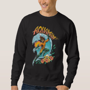 Aquaman und Trident Rising Surf Graphic Sweatshirt
