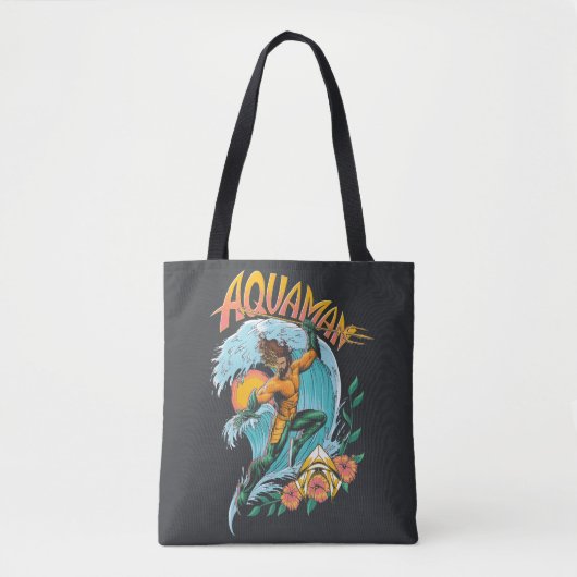 Aquaman und Trident Rising Surf Graphic Tasche (Vorderseite)