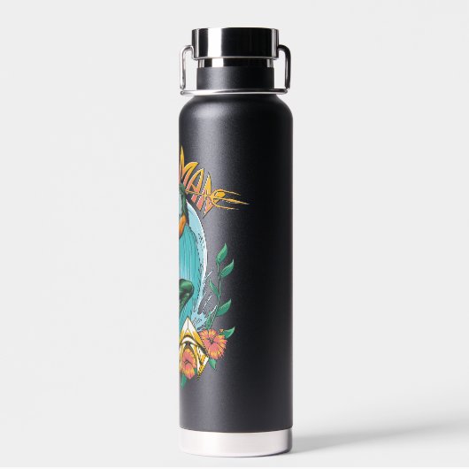 Aquaman und Trident Rising Surf Graphic Trinkflasche (Rückseite)