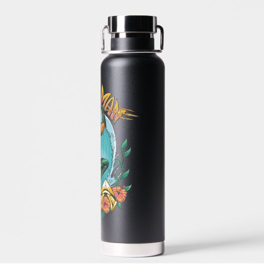 Aquaman und Trident Rising Surf Graphic Trinkflasche (Rückseite)