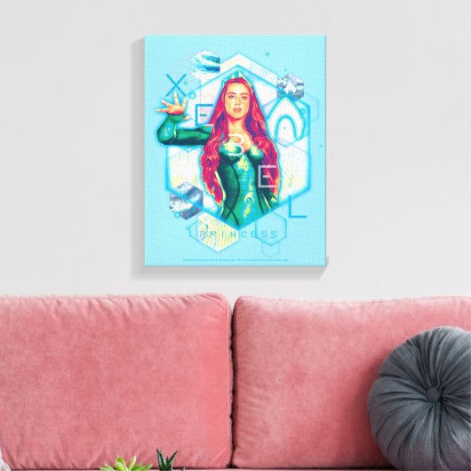 Aquaman | Xebel Princess Mera Hexagonal Graphic Leinwanddruck (Insitu (Wohnzimmer))