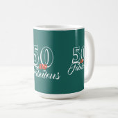 Aquamarin 50 und fabelhafte Geburtstagsparty Kaffeetasse (VorderseiteRechts)