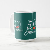 Aquamarin 50 und fabelhafte Geburtstagsparty Kaffeetasse (Vorderseite Links)