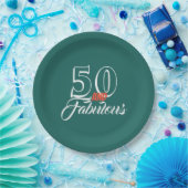 Aquamarin 50 und fabelhafte Geburtstagsparty Pappteller (Party)