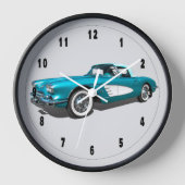Aquamarin 59 Corvette anpassbarer Hintergrund Uhr (Vorderseite)
