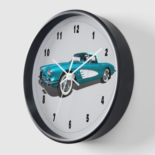 Aquamarin 59 Corvette anpassbarer Hintergrund Uhr (Winkel)