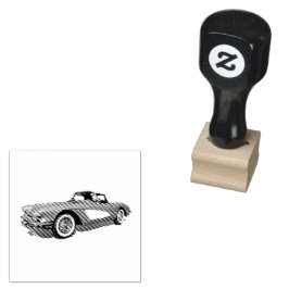 Aquamarin 59 Corvette Car Red Explosion Hintergrun Gummistempel