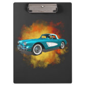 Aquamarin 59 Corvette Car Red Explosion Hintergrun Klemmbrett (Vorderseite)