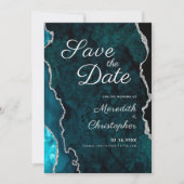 Aquamarin Agate Foto Hochzeit Sichern Sie das Datu Save The Date (Vorderseite)