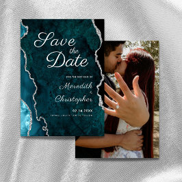 Aquamarin Agate Foto Hochzeit Sichern Sie das Datu Save The Date