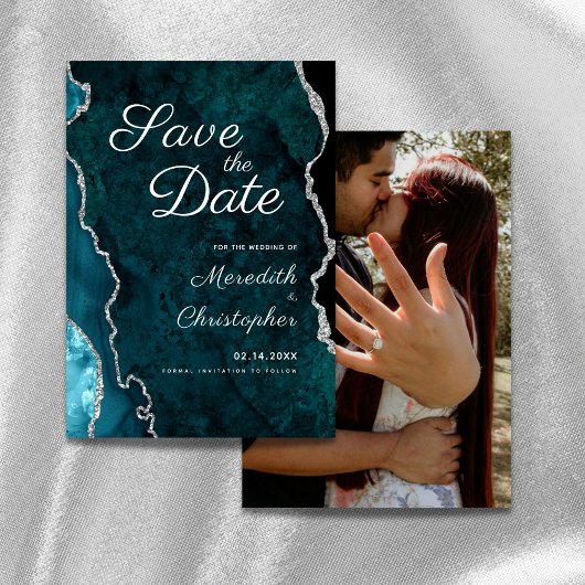 Aquamarin Agate Foto Hochzeit Sichern Sie das Datu Save The Date
