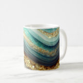 Aquamarin Agate Geode Stone Kaffeetasse (VorderseiteRechts)