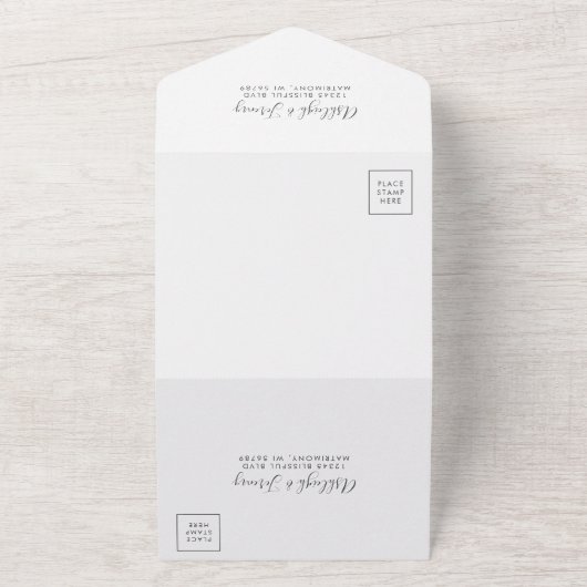 Aquamarin Agate Gold Glitzer Hochzeit All In One Einladung (Außenbereich)